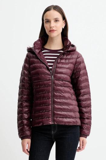 Bunda Tommy Hilfiger bordová farba, prechodná, WW0WW47351