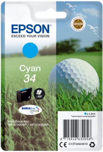 Epson T34624010, T346240 azúrová (cyan) originálna cartridge