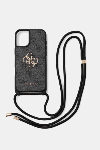 Puzdro na mobil Guess iPhone 16 Plus čierna farba, GUHCP16MP4GMGCRK