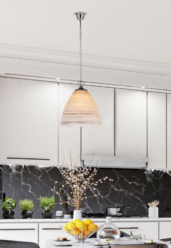 tienidlo na závesnú lampu Scordia chróm, biele a strieborné