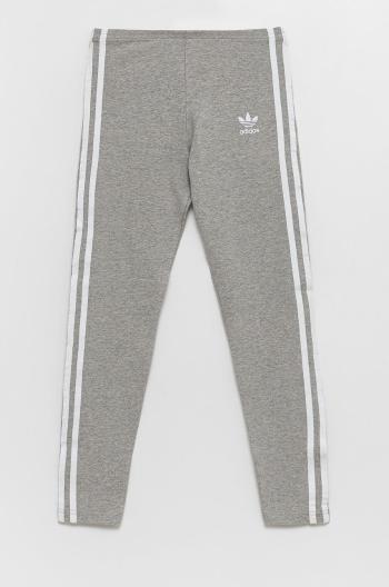 Detské legíny adidas Originals HI2277 šedá farba, jednofarebné