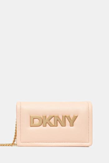 Kožená kabelka Dkny béžová farba, R44GKB74
