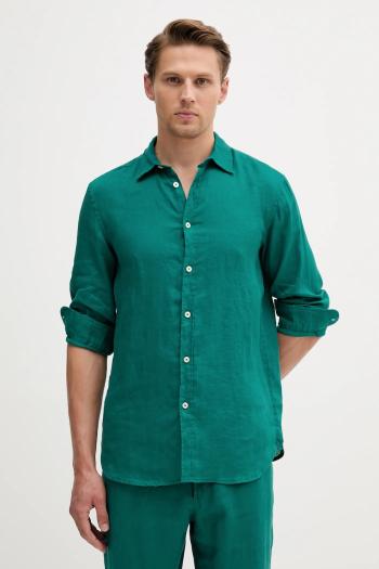 Ľanová košeľa United Colors of Benetton regular, s klasickým golierom, 5BKU5QJG8