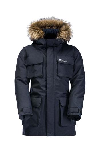 Detská bunda Jack Wolfskin GLACIER PEA čierna farba