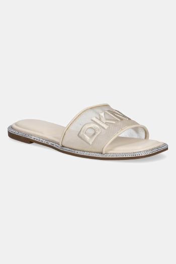 Šľapky Dkny Badin Logo dámske, béžová farba, K1565205