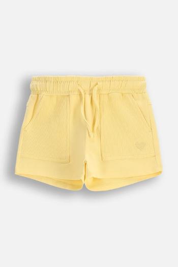 Šortky Coccodrillo žltá farba, jednofarebné, nastaviteľný pás HOLIDAY SPLASH GIRL KIDS