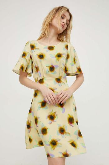 Šaty PS Paul Smith žltá farba, mini, áčkový strih, W2R.559D.M31156