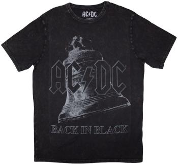 AC/DC Tričko Back In Black Bell Stone Wash Unisex Black M