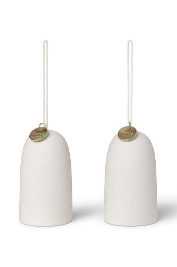 Vianočná dekorácia ferm LIVING Bell Ceramic Ornaments 2-pak