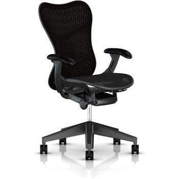 Herman Miller Mirra s opierkou Butterfly, pre tvrdé podlahy – čierna