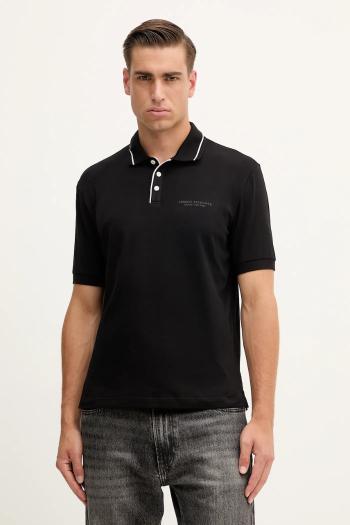 Polo tričko Armani Exchange pánske, čierna farba, s nášivkou, XM001557 AF10363