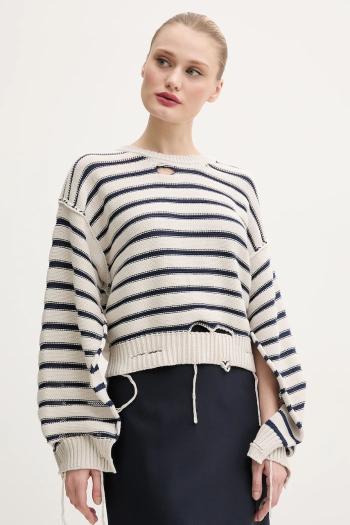 Sveter MM6 Maison Margiela dámsky, béžová farba, S52HL0042.M13080