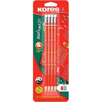 KORES Grafitos Mathmagic HB, trojhranná – sada 4 ks (92834)