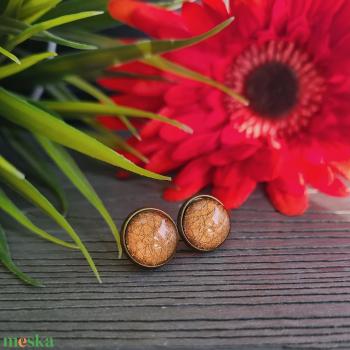 Metál bronz - bronz bedugós fülbevaló