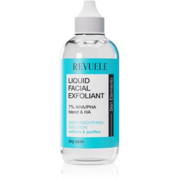 Revuele Liquid Facial Exfoliant 7% AHA/PHA blend + HA exfoliačné peelingové sérum pre suchú pleť 125 ml