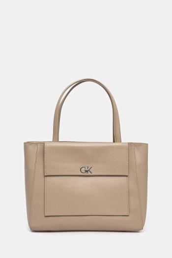 Kabelka Calvin Klein béžová farba, K60K612811