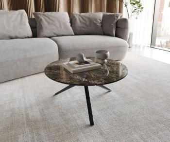 Delron konferenčný stolík 70x70 cm keramický Laminam®Emperador Extra