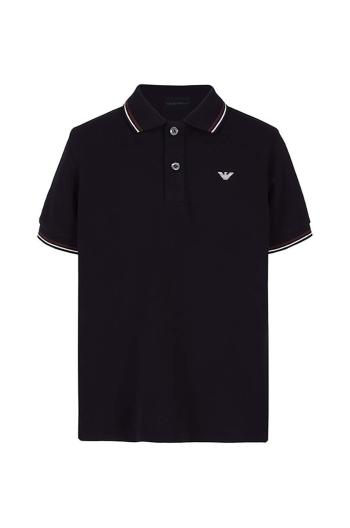Detské polo tričko Emporio Armani čierna farba, s potlačou, 8N4FB3 1JPTZ
