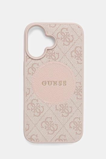 Puzdro na mobil Guess iPhone 16 ružová farba, GUHMP16SP4PGRSGP
