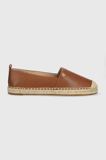 Kožené espadrilky Lauren Ralph Lauren Cameryn IV hnedá farba, 802905000000