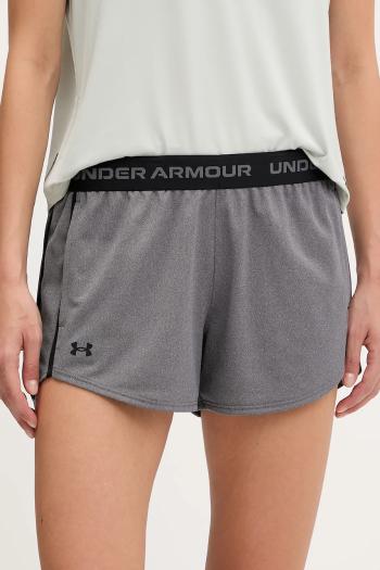 Tréningové šortky Under Armour Tech Play šedá farba, s nášivkou, stredne vysoký pás, 1389882