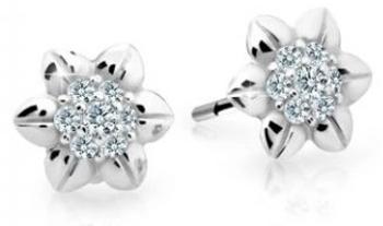 Cutie Jewellery Krásne detské náušnice z bieleho zlata C2202-30-X-2 biela
