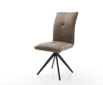 Maddy-Flex otočná stolička taupe vintage krížová základňa štvorcová
