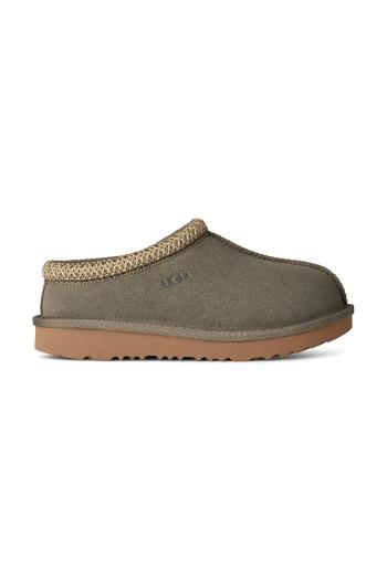 Detské semišové papuče UGG K TASMAN II zelená farba, 1019066K