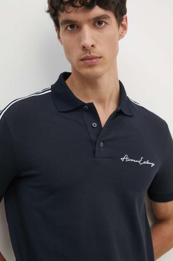 Polo tričko Armani Exchange pánske, tmavomodrá farba, s nášivkou, 8NZFSG ZJ81Z