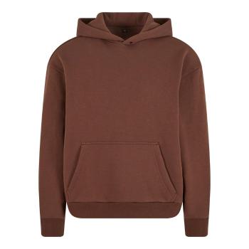 Build Your Brand Hebká pánska mikina cez hlavu Fluffy - Čokoládová | XL