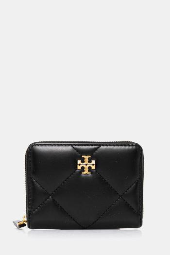 Kožená peňaženka Tory Burch Kira Diamond Quilt čierna farba, 159791-001