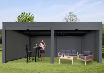 Bioklimatická pergola HWC-L46 3x6 so 6 bočnými stenami