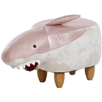 Zvieracia stolička ružová a biela SHARK, 249631 (beliani_249631)