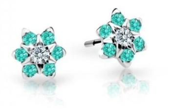Cutie Jewellery Pôvabné detské náušnice z bieleho zlata C2152-30-X-2 svetlo zelená