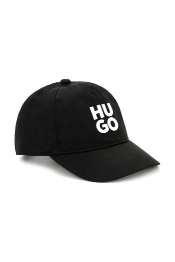 Detská baseballová čiapka HUGO čierna farba, s potlačou, G00426