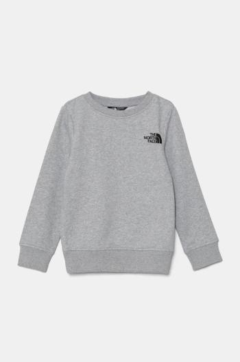 Detská mikina The North Face REDBOX REGULAR CREW šedá farba, s potlačou, NF0A89H7DYX1