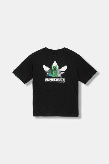 Detské bavlnené tričko adidas Originals čierna farba, s nášivkou, JW5330