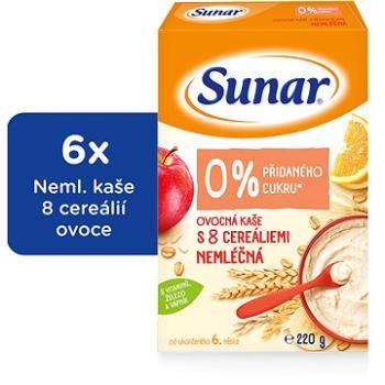 Sunar Ovocná kaša s 8 cereáliami 6× 220 g (8592084416324)