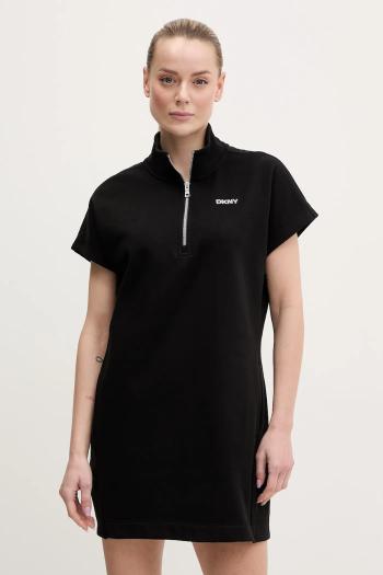 Šaty Dkny čierna farba, mini, rovný strih, DP5D4895