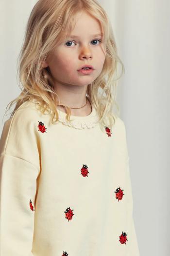 Detská bavlnená mikina Mini Rodini Ladybugs béžová farba, vzorovaná, 2522010711