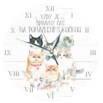 Bohemia Gifts Drevené hodiny - Pre milovníkovmačiek , 24 cm