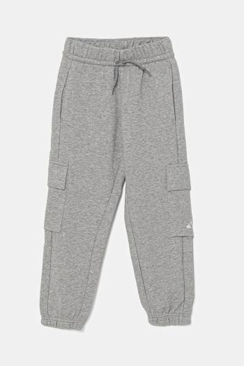 Detské tepláky adidas šedá farba, melanžové, JV9996