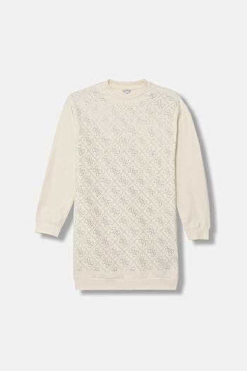 Dievčenské šaty Guess béžová farba, mini, rovný strih, J5YK02 KA6V4
