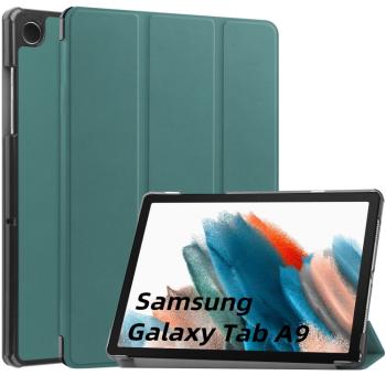 LEATHER Zaklápací kryt Samsung Galaxy Tab A9 zelený