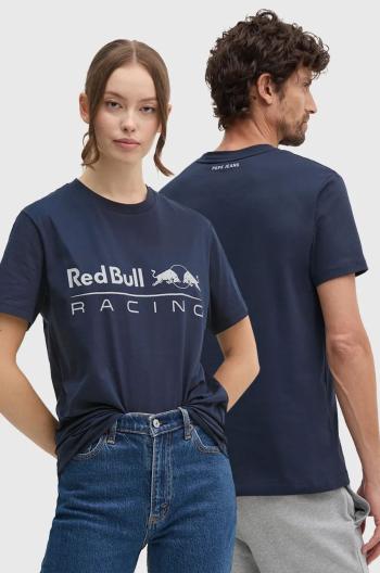 Bavlnené tričko Red Bull Racing x Pepe Jeans tmavomodrá farba, s potlačou, RU500005