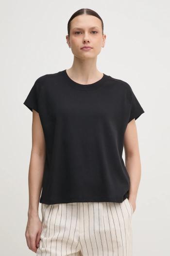 Bavlnené tričko Tommy Hilfiger dámske, čierna farba, WW0WW44544