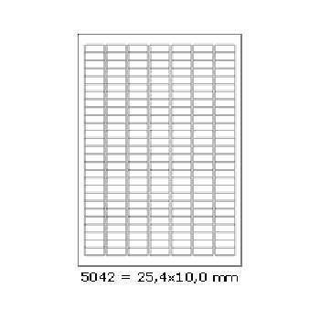 Samolepiace etikety 25,4 x 10 mm, 189 etikiet, A4, 100 listov