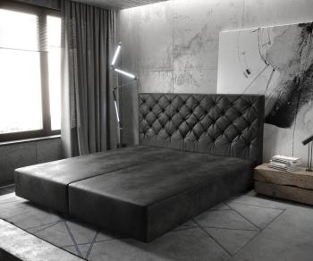 Boxspring posteľ Dream-Great 180x200 cm mikrovlákno antracit vintage