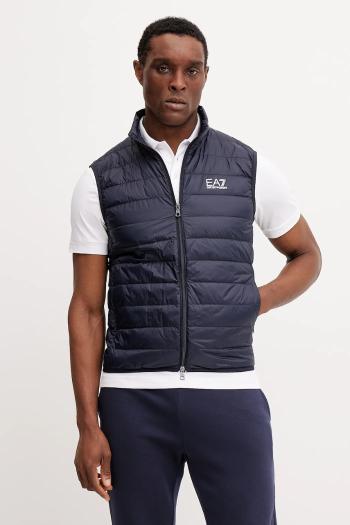 Páperová vesta EA7 Emporio Armani pánska, tmavomodrá farba, prechodná, PNGPZ.8NPQ06
