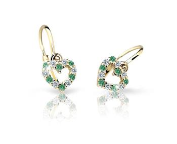 Cutie Jewellery Detské náušnice zo žltého zlata C2157-10-X-1 zelená